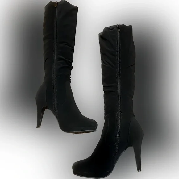 Dream Pairs Sexy Faux Suede Jeweled Ankle High Heel Boots - Picture 4 of 6
